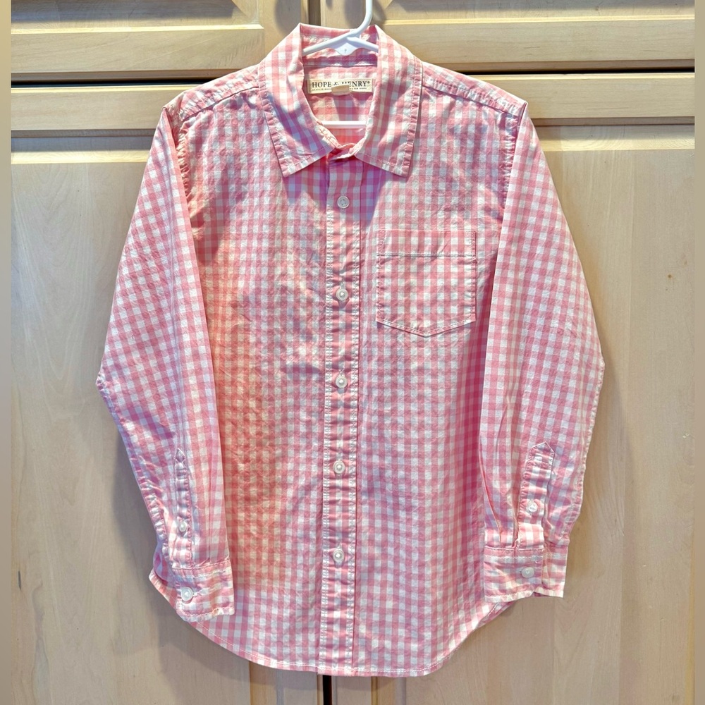 Hope & Henry Gingham Button Down Shirt
